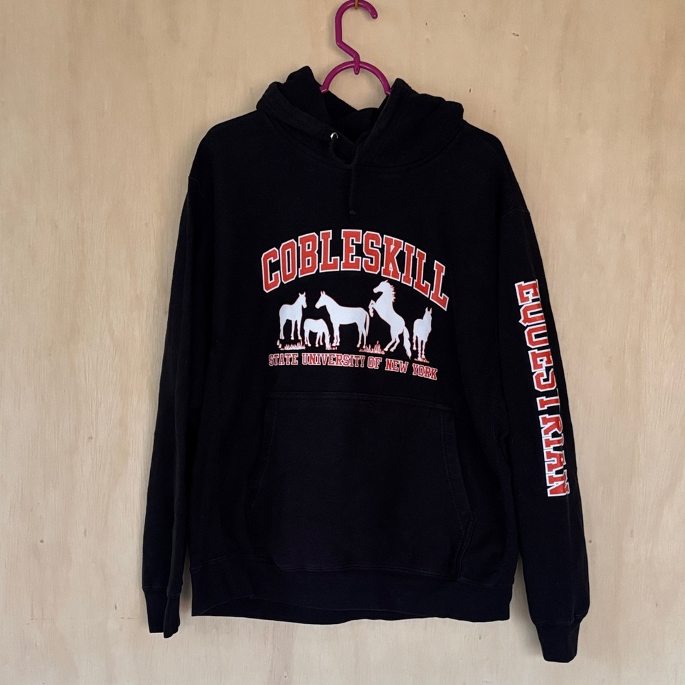 Pro Weave Black Cobleskill Hoodie equestrian. Large